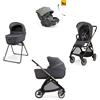 Inglesina Electa System Quattro - Garage Grey con telaio Bronze e seggiolino auto Darwin Infant Recline EVO - Inglesina