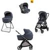 Inglesina XXX Electa System Quattro - Rooftop Blue con telaio Iron e seggiolino auto Darwin Infant - Inglesina