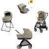 Inglesina Electa System Quattro - Hangar Beige con telaio Bronze e seggiolino auto Darwin Infant Recline EVO - Inglesina