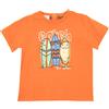 Mawi T-shirt jersey bimbo arancio con stampa