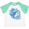 Mawi T-shirt raglan jersey bimbo bicolor bianco/verde con stampa