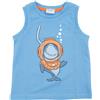 Mawi Canottiera jersey bimbo azzurra con stampa "shark"