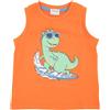 Mawi Canottiera jersey bimbo arancio con stampa "dino"