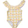 Mawi Costume intero bimba giallo con farfalle
