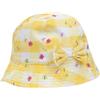 Mawi Cappellino popeline bimba giallo con farfalle e fiocchetto