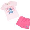 Disney Set 2 pezzi t-shirt + short bimba stitch