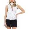 ELISABETTA FRANCHI TOP IN GEORGETTE DI VISCOSA - CA13461E2 - avorio