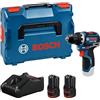 Bosch Professional Bosch PRO 12V Trapano-avvitatore a batteria GSR 12V-32 (Advanced KickBack Control, motore brushless, incl. inkl. 2x 3,0 Ah Batteria, GAL12V-40, L-BOXX)