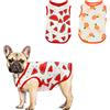Jodsen 2 Pezzi Camicie per Cani Maglietta per Cani di Piccola Taglia Camicia in Cotone per Animali Domestici Vestiti con Stampata di Frutta per Cuccioli Gilet Estivo Sottile Felpa Traspirante per Cuccioli,XL