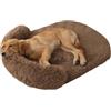 MCPTSN Cesto per cani di grandi dimensioni, ortopedico divano per gatti, cuscino per cani sfoderabile e lavabile, antiscivolo, letto lenitivo per cani di grandi dimensioni (marrone, S:65 x 50 cm)