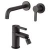 JACUZZI - RUBINETTERIA Set miscelatore lavabo a muro e bidet nero opaco di Jacuzzi - Flag