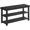 SONGMICS Portascarpe, Scarpiera in bambù a 3 Livelli, Panca per Corridoio, può Contenere Fino a 130 kg, 28,7 x 90 x 45,3 cm, per Ingresso, Bagno, Camera da Letto, Nero LBS090B33, 28.7 x 90 x 45.3 cm
