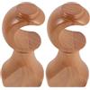 Toyvian Set di 2 supporti per bastoni per tende in legno naturale, base di fissaggio, 35 mm, kit di montaggio regolabile per parete e soffitto, stabilizzatore robusto per aste classiche