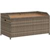 vidaXL Panca Portaoggetti Giardino Grigia 100x50x52 Polyrattan Acacia