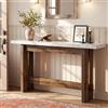 Tribesigns 160cm Legno Tavolo Consolle, Tavolo da ingresso Stile Fattoria con Piano Finto Marmo, Tavolo lungo e Stretto Dietro il Divano per Entryway, Corridoio, Soggiorno, Ingresso
