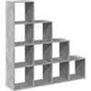 vidaXL Libreria 4 Ripiani Grigio Cemento 131,5x29x131,5 cm Truciolato, libreria, mobile porta libri, scaffale portaoggetti, porta libri