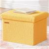 HAUSFRAU Sgabello con vano portaoggetti, pieghevole, portata fino a 130 kg, per soggiorno, camera da letto, corridoio, 42 x 31 x 31 cm, pile giallo