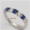 Anello In Argento 925 Con Zaffiro Lab-Created E Moissanite Per Donna #430C