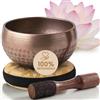 Silent Mind Campana tibetana ~ nero lucido ~ con battente in legno di alta qualità e cuscino dell'Himalaya ~ perfetta per meditazione, relax e consapevolezza ~ il set regalo ideale