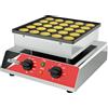 CROSSON Macchina per Mini Pancake 25 Fori Diametro 43 mm,Macchina per Pancake Olandese da Cucina uso Commerciale con Antiaderente,Controllo di Temperatura Tempo per Dorayaki,Poffertjes,Muffin,850W