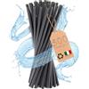 Generico 500 cannucce nere in legno naturale - lunghe 21cmx7mm-cannucce in legno naturale, adatte per cocktail, bar e catering.
