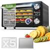 TurboTronic By Z-LINE TurboTronic FD14 - Disidratatore Alimentare 14 L con 5 Vassoi - Essiccatore Alimentare a 5 Ripiani per Frutta, Verdura, Funghi, Carne, Pesce ed Erbe - Temperatura e Timer Regolabili (Black)