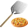 Generico Pala per pizza in alluminio - Pala per pizza da 12 pollici, spatola con manico in legno | Palper pizz cava perforata per forno Home Restaurant Cottura al forno Sollevatore per trasferimento S