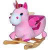 DEUBA® Unicorno Rosa Peluche a Dondolo Legno con Suoni Cintura di Sicurezza Giochi Infanzia Bambini Giocattolo Regalo