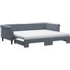 vidaXL Letto da giorno allungabile con materassi grigio scuro 90x200 cm in velluto