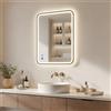 ARTFORMA Specchio da bagno a LED rettangolare 80x60 cm dorato con comando touch e funzione antiappannamento