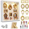Aolso Mini Cornice Silhouette Museo, Cornici Personalizzate per Foto con 8 Figure da Museo e 8 Mini Cornici Dorate Luci a LED, per Decorazioni Domestiche, Anniversari, Compleanni, Bianco