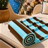 PETTI Artigiani Italiani - Telo Mare Microfibra, Asciugamano Mare o Piscina, Telo per Lettino Spiaggia, Grande 90x180 cm, Righe Marrone Celeste