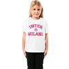 Inter T-Shirt Bambina, Prodotto Ufficiale, Collezione Back to Stadium, Bianco, 14 anni