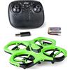 Carson Cyber Drone IR RTF - Quadcopter RC con Flip 360°, Modalità Headless, stabilizzazione giroscopica, illuminazione a LED, telecomando Drone, verde