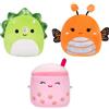 Squishmallows Micromallows SQMM0192-Confezione da 3 mini squishmallow super morbidi, 6,5 cm (Mony, Tristan, Victoria)