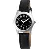 Excellanc Orologio da donna in ecopelle, con lancette luminose, analogico, al quarzo, 1900289, nero, bianco e nero.