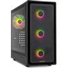 NOX XTREME PRODUCTS HUMMER AERO - Mid-Tower ATX | M-ATX | ITX, Include 4 Ventole ARGB PWM 140 mm, Fronte Mesh, Laterale in Vetro Temperato, USB-C e USB 3.0, Supporto GPU fino a 420 mm, Nero