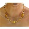 Generic Collana di fiori con lampada d'oro - Collana fantasia - Collana da sposa
