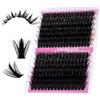FADLASH Manga Lash Clusters - 60D+80D Cils Extension 8-16mm Effetto Manga Soffice, Cils da Applicare da Soli Volume Naturale a Drammatico