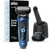 Braun Rasoio elettrico da uomo serie 6 6172cc, Wet & Dry Turbo & Gentle Shaving Mode, rifinitore di precisione di ingegneria tedesca con Clean & Charge SmartCare Center incluso