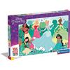 Clementoni - 23767 - Supercolor Puzzle - Disney Princess - 104 pezzi - Made in Italy, puzzle bambini 4 anni, puzzle cartoni animati, puzzle Disney, puzzle principesse