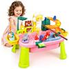 Cheffery Lavandino Giocattolo con Acqua, Lavello da Gioco Cucina, Tavolo da Gioco ad Acqua per Bambini con Circolazione, Mulino ad Acqua Rotante, Giocattoli da Pesca per Bambini 3+ (Rosa)