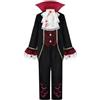 ReliBeauty Vestito Vampiro Bambino Medievale con Sciarpa Costume da Vestito Vampirina Halloween Carnival,110