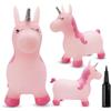 Sun Baby Animale gonfiabile che salta, giocattolo di 1 anno, saltarello per bambini, design ergonomico, cavallo giocattolo, pompa manuale inclusa (Unicorno rosa con corno argentato)