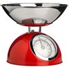 PREMIER Housewares 0807276 Bilancia da Cucina, 5 kg, con Ciotola in Acciaio Inox, Rosso