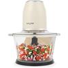 Salter Retro Cream Food Chopper - Elettrico 1,2 Litri, 2 impostazioni di velocità, lame in acciaio inossidabile doppie, base antiscivolo, prepara salse, frullatore per alimenti per bambini, 500 W
