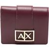 Armani Exchange Portafogli bordeaux da donna con logo UNI