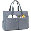 Makukke Borsa Da Spiaggia XXL, Beach Bag Grande con Scomparto, Weekender da Donna Pieghevole e Ultraleggera con Cerniera per Viaggi Vacanze Palestra (Grigio-Velluto a Coste)