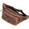 STILORD Robin Premium - Marsupio da uomo in pelle, vintage, in vera pelle, con 6 scomparti con cerniera per smartphone, festival, viaggi, colore: Seppia - marrone, Seppia - Marrone