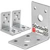 Lun Fix Set di 50 connettori angolari 50 x 50 x 40 mm - angolo piastra forata zincato 2 mm spessore materiale pesante connettori in legno per mobili e costruzioni